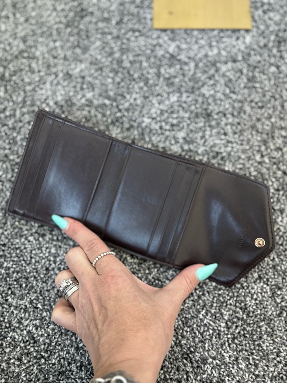 COACH Red Floral Compact Envelope Wallet - Picture 9 of 13